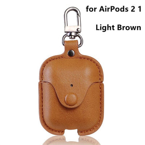 For AirPods Pro 2 1 luxury Bluetooth leather Accessories Bluetooth headset protector Cover business leather Case for AirPods 2 1 - 200001619 United States / Light Brown 2 1 Find Epic Store