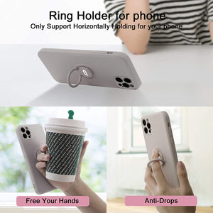 Grey Color Case - iPhone 7/8/X/XR/XS/XS Max/SE(2020)/11/11 Pro/11 Pro Max/12/12 Pro/12 Mini/12 Pro Max, 360 Ring Holder Kickstand - Anti-Scratch Protective Case - 380230 Find Epic Store