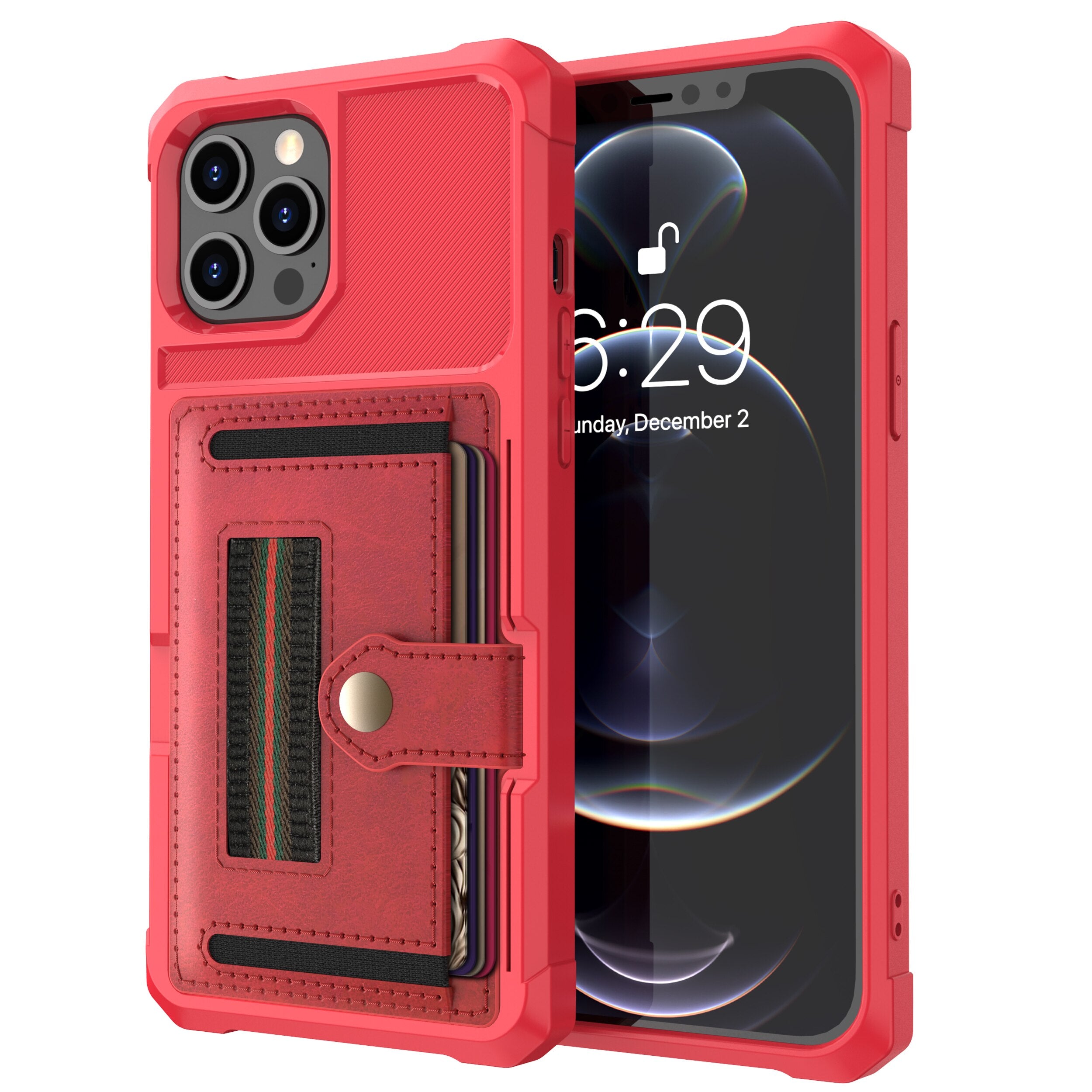 Case for iPhone 11 12 Luxury Slim Fit Premium Leather Cover For iPhone 11 12 mini Pro Max Wallet Card Slots Shockproof Flip Case - 380230 For iPhone 11 / Red / United States Find Epic Store