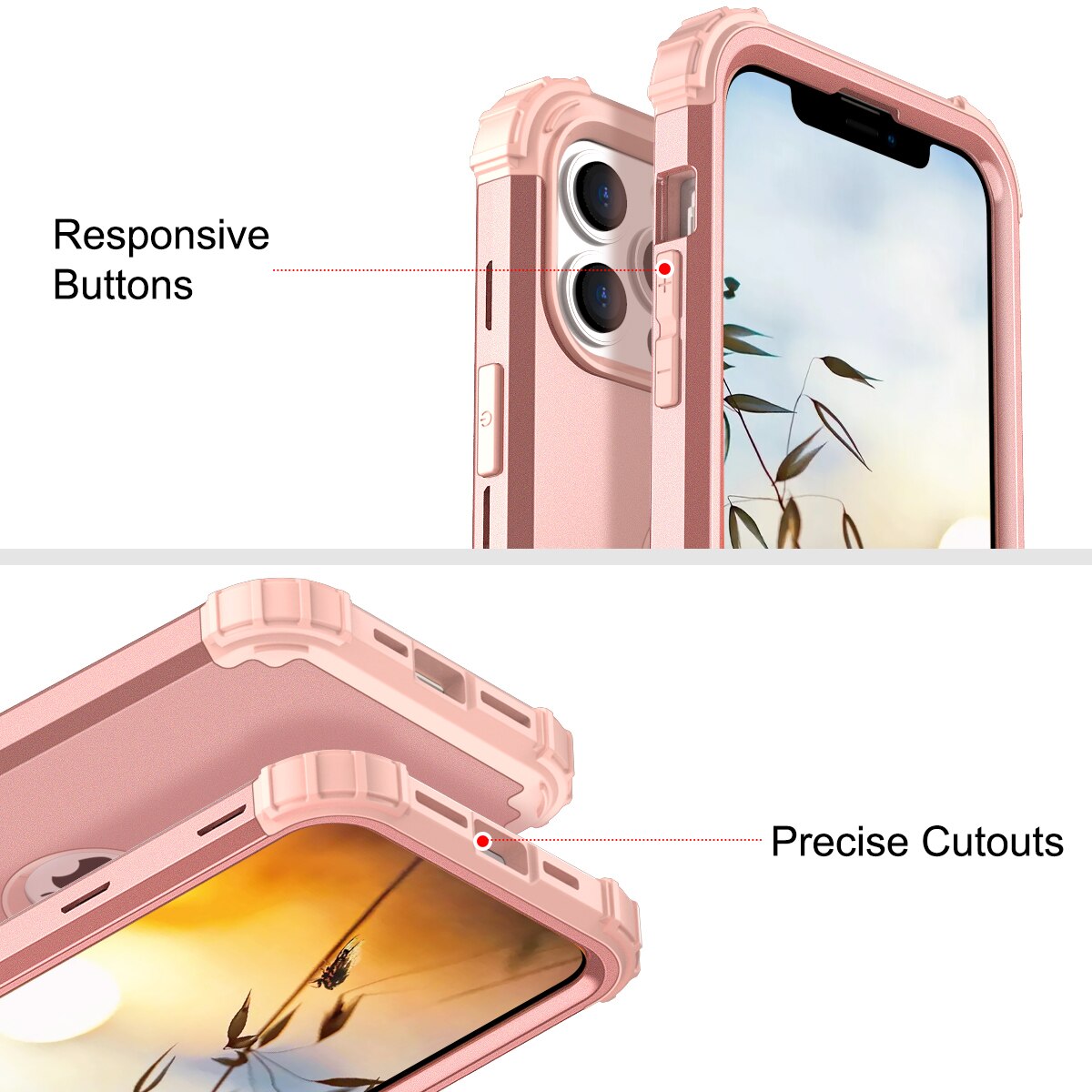 iPhone 13 Pro Case, 3-in-1 Hybrid Soft Silicone Rubber Hard PC Heavy Duty Shockproof Rugged Anti-Slip Bumper Protective Case - 380230 Find Epic Store