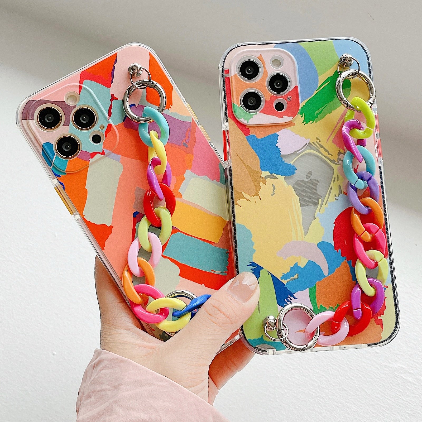 Graffiti Bracelet Phone Cases for iphone 12 11 Pro Max 12 Mini X XR XS Max 7 8 Plus SE 2020 Colorful Chain Soft Back Cover - 380230 Find Epic Store