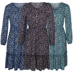 Buttons Floral Dress - 200000347 Find Epic Store