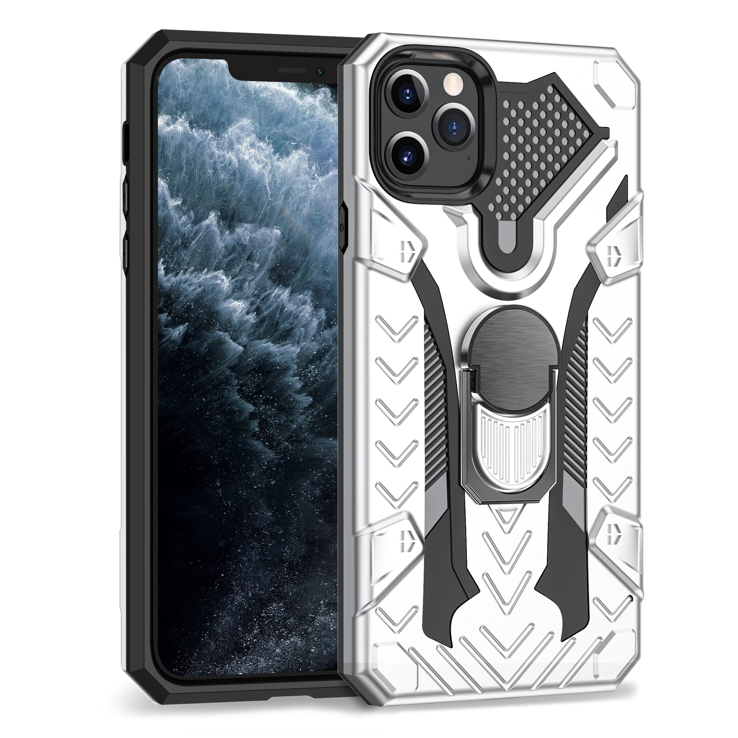 Case For iPhone 12 mini XR X XS 11 12 Pro Max 7 8Plus Case Luxury Armor Shockproof Ring Holder Phone Case For iPhone 12 case - 0 For iPhone 7 / Silver phone case / United States Find Epic Store