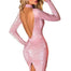 Sexy Sequin Backless Dress - 200000347 Pink / S / United States Find Epic Store