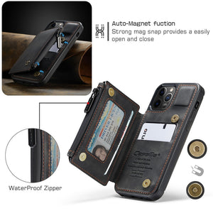 Brown Leather Wallet Case for iPhone 12 Mini 12 11 Pro XS Max SE 2020 8 7 Plus Zipper Purse Wallet Cover With Card Slot Phone Cases - 380230 Find Epic Store