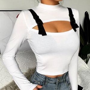 Long Sleeve T-shirt Crop Top - 200000791 Find Epic Store