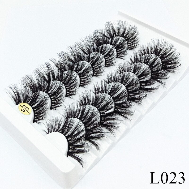 8 pairs of 25mm eyelashes cruelty-free artificial 3D mink eyelashes, soft and natural false eyelashes wholesale manufacturer - 200001197 L023 / United States Find Epic Store