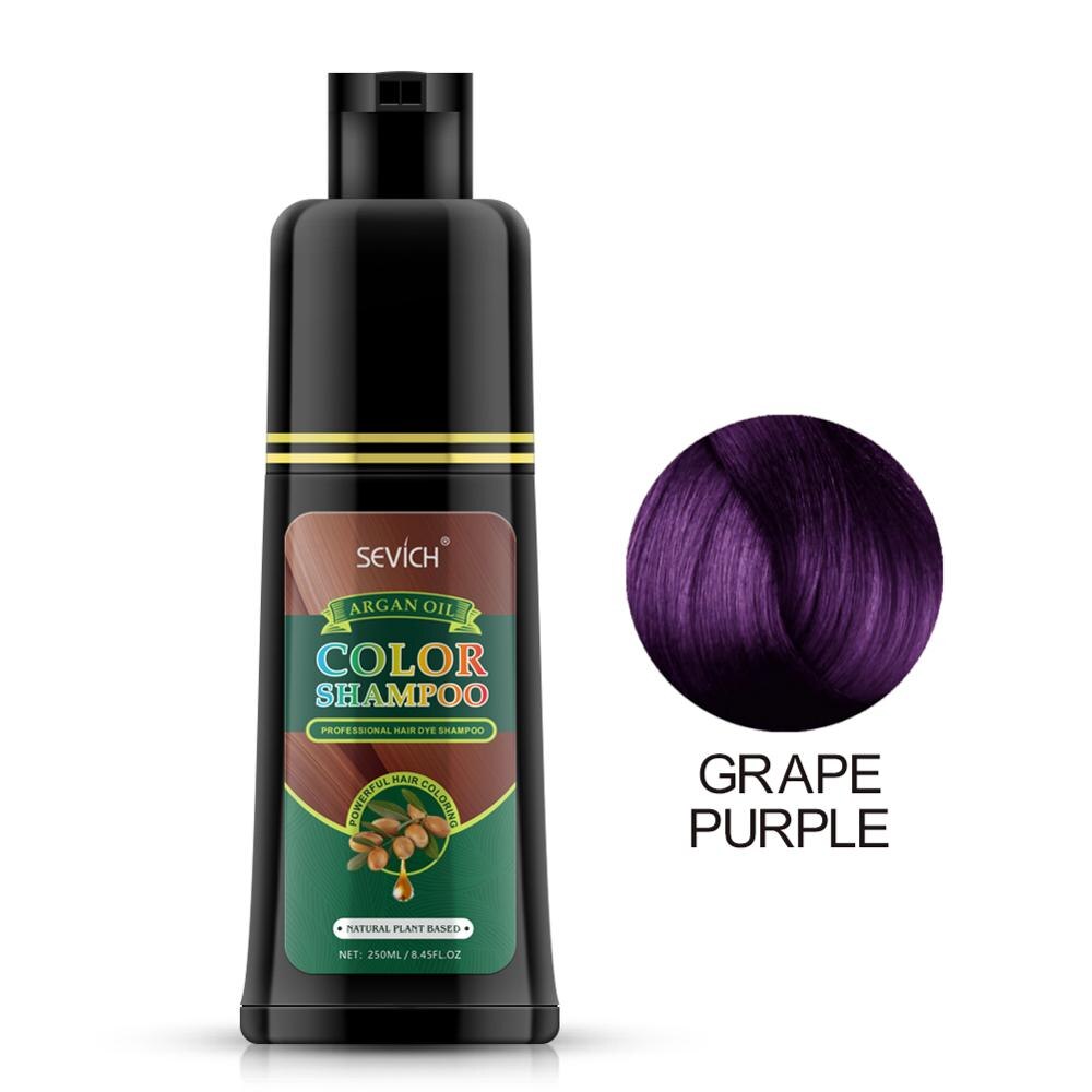 Sevich Herbal 250ml Natural Plant Conditioning Hair dye Black Shampoo Fast Dye White Grey Hair Removal Dye Coloring Black Hair - 200001173 United States / bottle-purple Find Epic Store