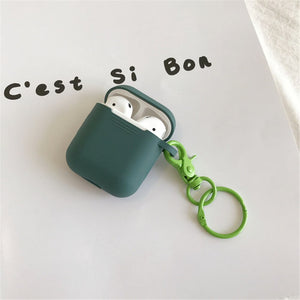 Silicone for Airpods Cases Cover Luxury Cute Airpods2 Earphone Protector Air Pods Accessories with Keychain for Airpods 2 1 Case - 200001619 United States / Green Find Epic Store