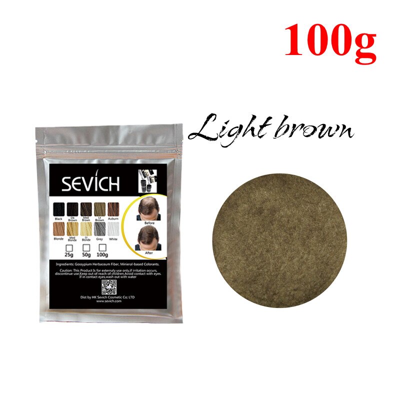 Sevich Hair Building Fiber Powder Refill Bags 100g Anti Hair Loss Products Concealer Refill Fiber Instantly Hair Extension - 200001174 United States / light brwon Find Epic Store