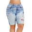 5XL Plus Size Imitation Butterfly Printed Knee Length Jeans - 200000366 Blue / L / United States Find Epic Store