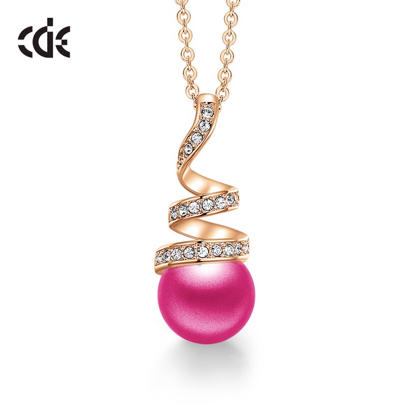 Fashion Pearl Pendant Necklace - 200000162 Pink Gold / United States / 40cm Find Epic Store
