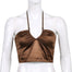 Tops Cross Halter Y2k Brown Crop Top - 200000790 Find Epic Store