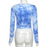 Y2K Fashion Tie Dye Drawstring Cropped Tops - 200000791 Find Epic Store
