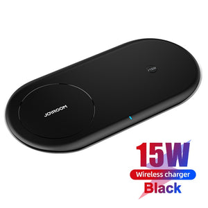 15W Qi Wireless Charger For iPhone 12 Pro Max Quick Wireless Fast Charging Pad Phone Charger for Samsung Note 20 Ultra Airpods - 201201509 2 in 1 black / United States Find Epic Store