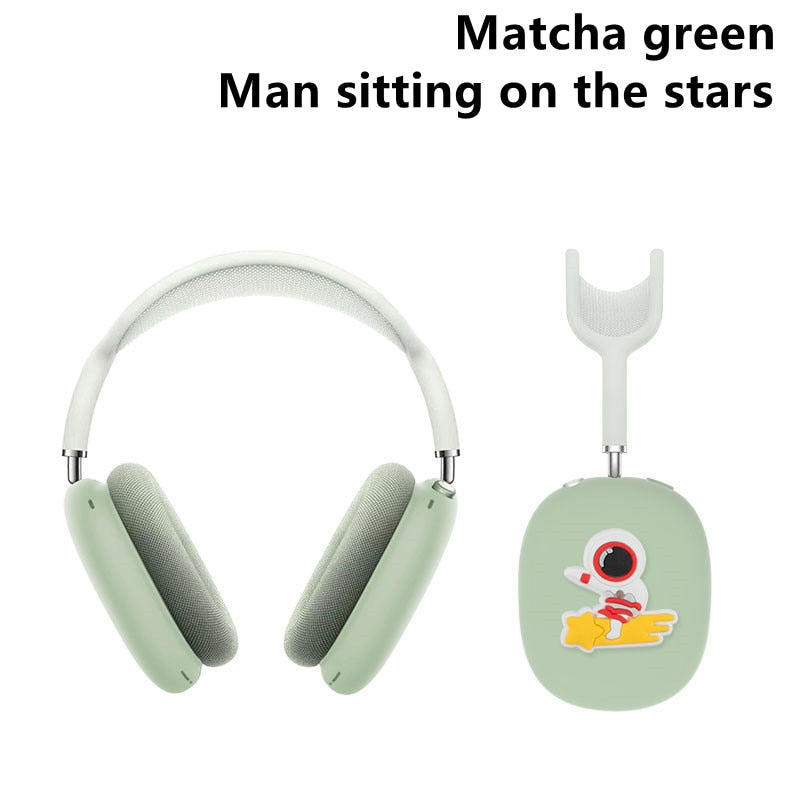 Suitable for Apple AirPods Max protector sleeve cartoon Anime anti-fall Bluetooth headset kawaii silicone for AirPods Max Cases - 200001619 United States / Matcha green 2 Find Epic Store