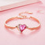 Luxury Brand Jewelry Angel Wings Rose Gold Bracelet Pink Heart Crystal Charm Bangles - 200000146 Find Epic Store
