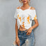 Tie Dye Fashion Pattern Short Twist Knot V-neck Off Shoulder T-shirt - 200000791 Find Epic Store