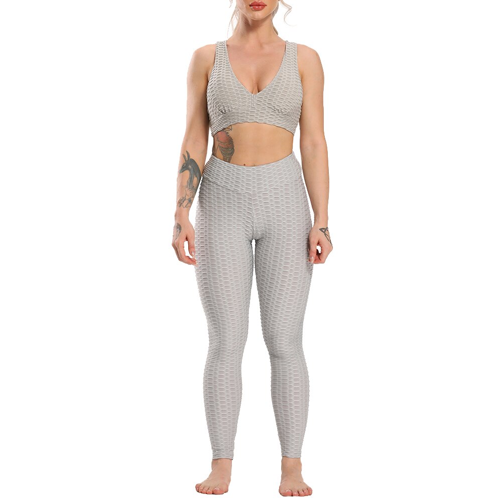 Yoga Set Women Workout Dry Fit Sportswear - 200002143 gray full / S / United States Find Epic Store