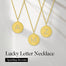 Custom 26 Initial Disc Necklace with CZ Fashion Gold Coin Charm Stainless Steel Necklace Women Men Birthday Gift - 200000162 Find Epic Store