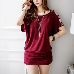 Strapless Solid Color Slim Loose Hip Mini Dress - 200000347 Red / S 1 / United States Find Epic Store