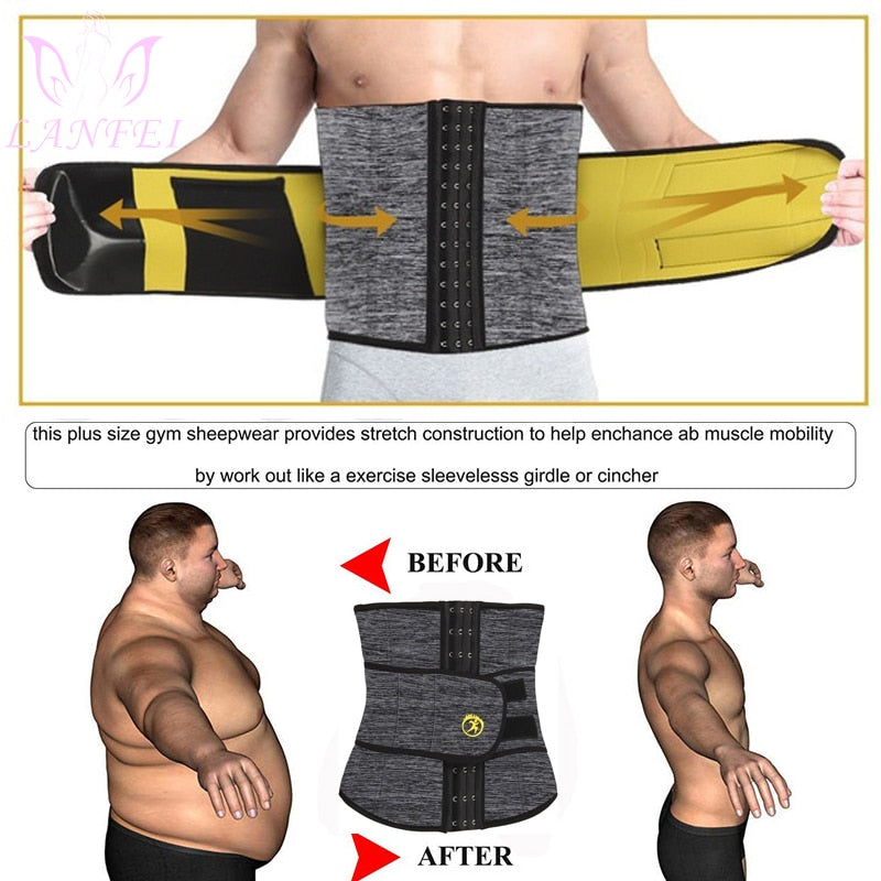 Waist Trainer Neoprene Men Body Shaper Tummy Control Belt Sauna Slimming Strap Fitness Sweat Shapewear for Fat Burner - 0 Find Epic Store