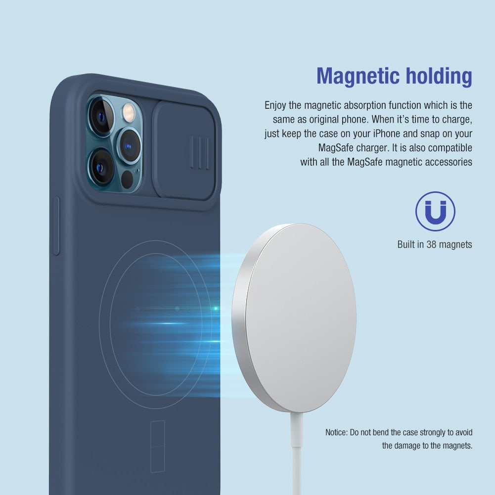 Lens Protection for iPhone 12/12 Pro/12 Pro Max Case Silky Magnetic Silicone PC Phone Back Cover - 380230 Find Epic Store