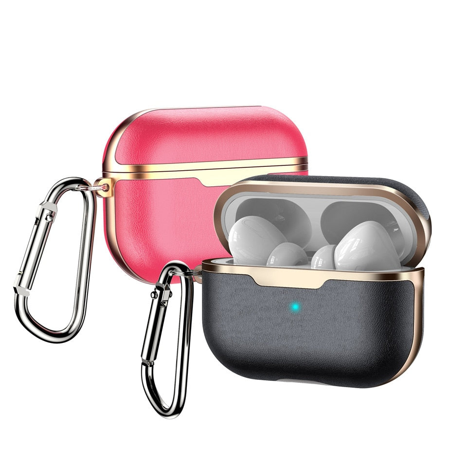 For AirPods Pro Cases Successful people Portable Leather luxury Protector Cover Carabiner for Apple AirPods 1 2 Case Plated Gold - 200001619 Find Epic Store