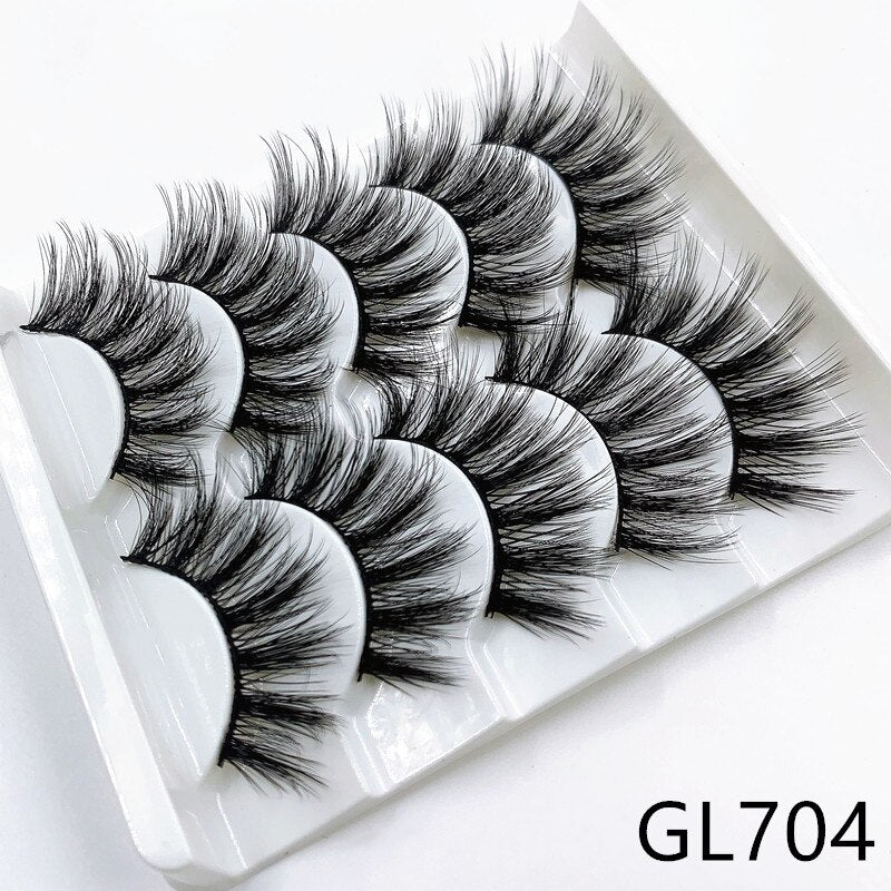 5 pairs 3d mink lashes handmade 3d lashes natural eye lashes makeup lashes extension - 200001197 GL704 / United States Find Epic Store