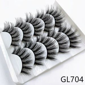 5 pairs 3d mink lashes handmade 3d lashes natural eye lashes makeup lashes extension - 200001197 GL704 / United States Find Epic Store