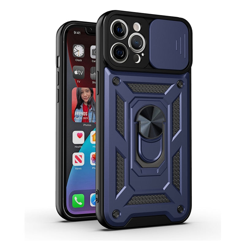 Blue Color Case - Slide Camera Lens Protect Phone Case for iPhone 11 12 Pro Max Mini XS Max XR X 7 8 Plus SE2 Military Grade Bumpers Armor Cover - 380230 For iPhone 7 / Blue Phone Cases / United States Find Epic Store