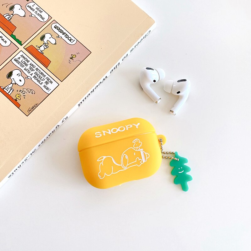 For airpods Pro Case protector fruit earphone Cover shell liquid silicone Cases Anime Accessories for apple funny airpod Case - 200001619 United States / yellow dog Find Epic Store