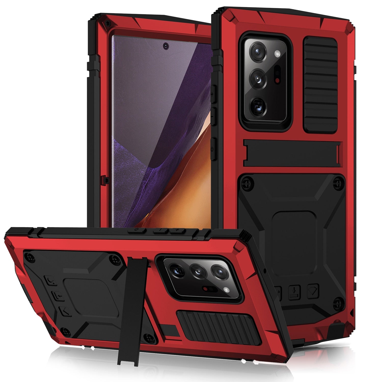 With Bracket+Full Protective For Samsung S21 Plus Ultra Samsung Note 20 Ultra Case Kickstand Dual Layer Protective Shockproof - 380230 For Note 20 / Red phone case / United States Find Epic Store