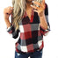 Roll Up Long Sleeve V Neck Plaid Shirt - 200000791 Orange / S / United States Find Epic Store