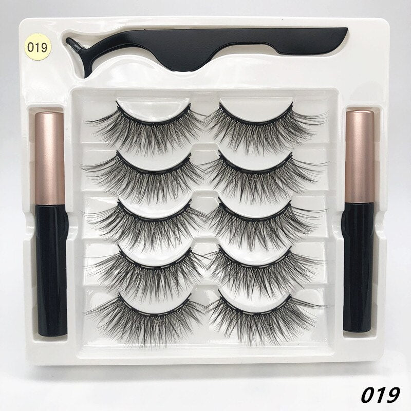 5 Pairs of Magnetic Eyelashes, Natural Magnets, 2 Magnetic Eyeliner + Tweezers, Natural False Eyelashes - 200001197 019 / United States Find Epic Store