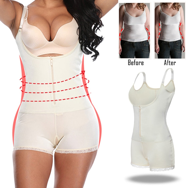 Women Latex Full Body shapewear Modeling Strap Waist Trainer Underbust Slimming Bodysuit Jumpsuit Zipper&Hooks Slimming Corset - 31205 Find Epic Store