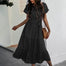 Short Sleeve O Neck Long Dress - 200000347 Black / S / United States Find Epic Store