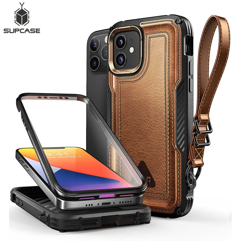 For iPhone 12 Case For iPhone 12 Pro Case 6.1 inch UB Royal Full-Body Rugged Leather Case With Built-in Screen Protector - 380230 Find Epic Store
