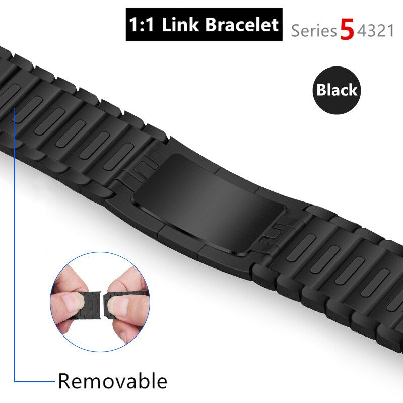 Link Bracelet for Apple Watch band 44mm 40mm iWatch 42mm 38mm Stainless Steel Gen.6th strap for Apple watch series 6 5 4 3 2 se - 200000127 United States / Gen.6th Bracelet-B / For 38mm and 40mm Find Epic Store
