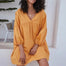 Casual Loose Quarter Sleeve V-Neck Sun Dress - Find Epic Store