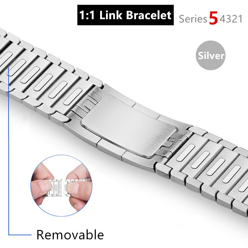 Link Bracelet for Apple Watch band 44mm 40mm iWatch 42mm 38mm Stainless Steel Gen.6th strap for Apple watch series 6 5 4 3 2 se - 200000127 United States / Gen.6th Bracelet-S / For 38mm and 40mm Find Epic Store