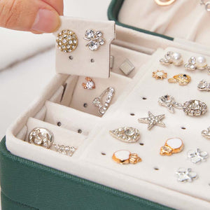 Newly Double Layer Jewelry Box Green Practical Earrings Necklaces Display High Quality PU Leather Jewelry Organizer For Women - 200001479 Find Epic Store