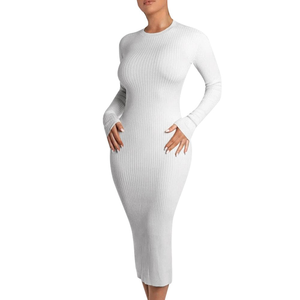 Knitted White Sexy Backless Dress - 200000347 White / S / United States Find Epic Store