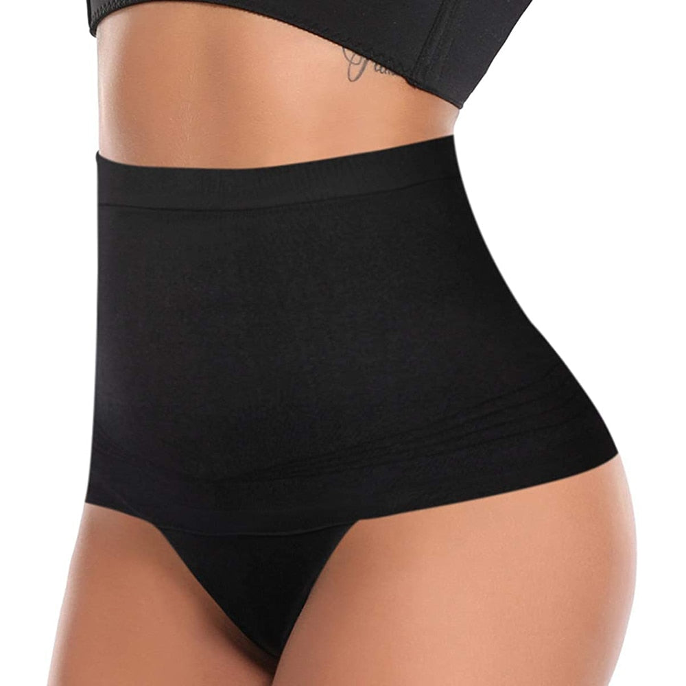 High-Waist Seamless Body Shaper Briefs Waist Trainer Firm Control Tummy Thong Shapewear Panties Girdle Underwear - 0 Black-Mi-waist / S / United States Find Epic Store