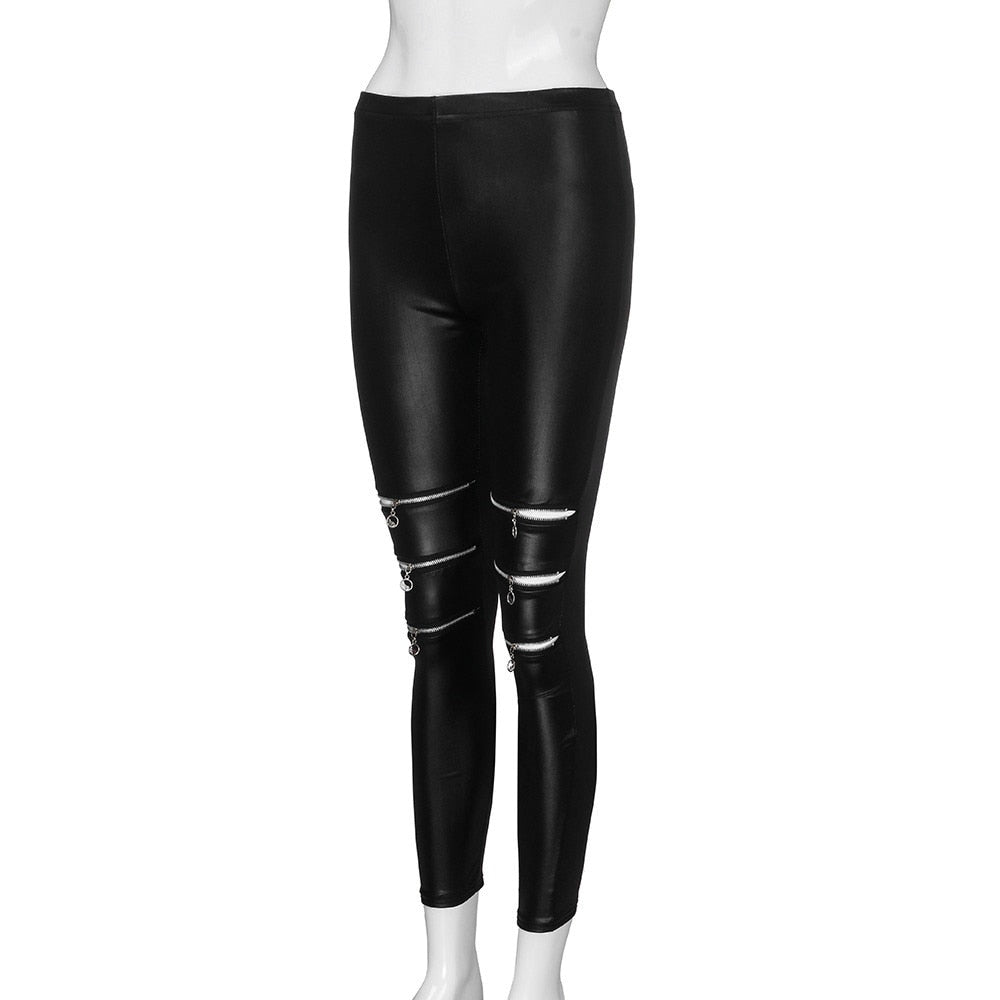 Women Fashion High Elastic Skinny Faux Leather Leggings - 200000366 Find Epic Store