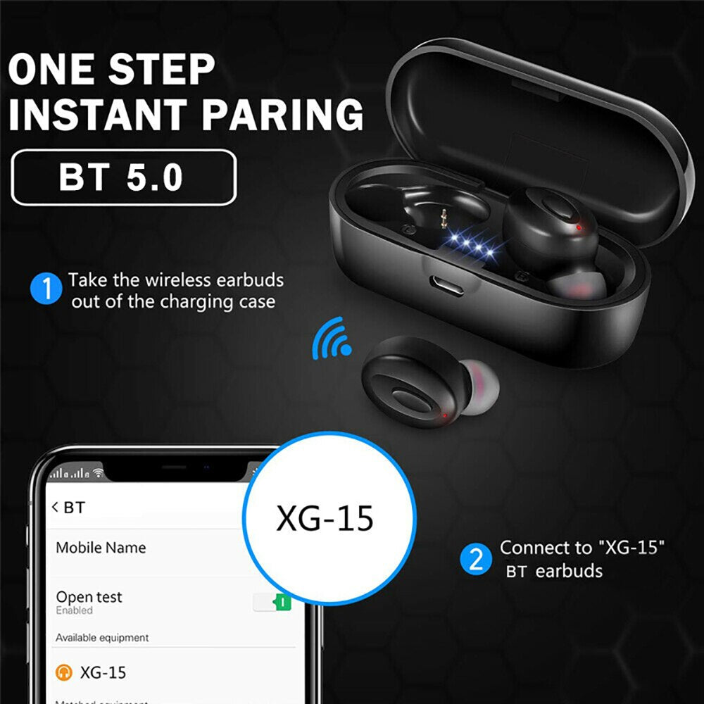 Wireless In-Ear Bluetooth Earphone Bluetooth 5.0 Binaural Call Mini Stereo Earbuds with 300mAh Charging Box for iPhone 7 Xiaomi - 63705 Find Epic Store