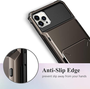 Black Card Slots Wallet Case For iPhone 11 12 Pro Max Mini 7 8 Plus X XS Max XR SE 2020 Cover Slide Armor Wallet Card Slots Holder - 380230 Find Epic Store