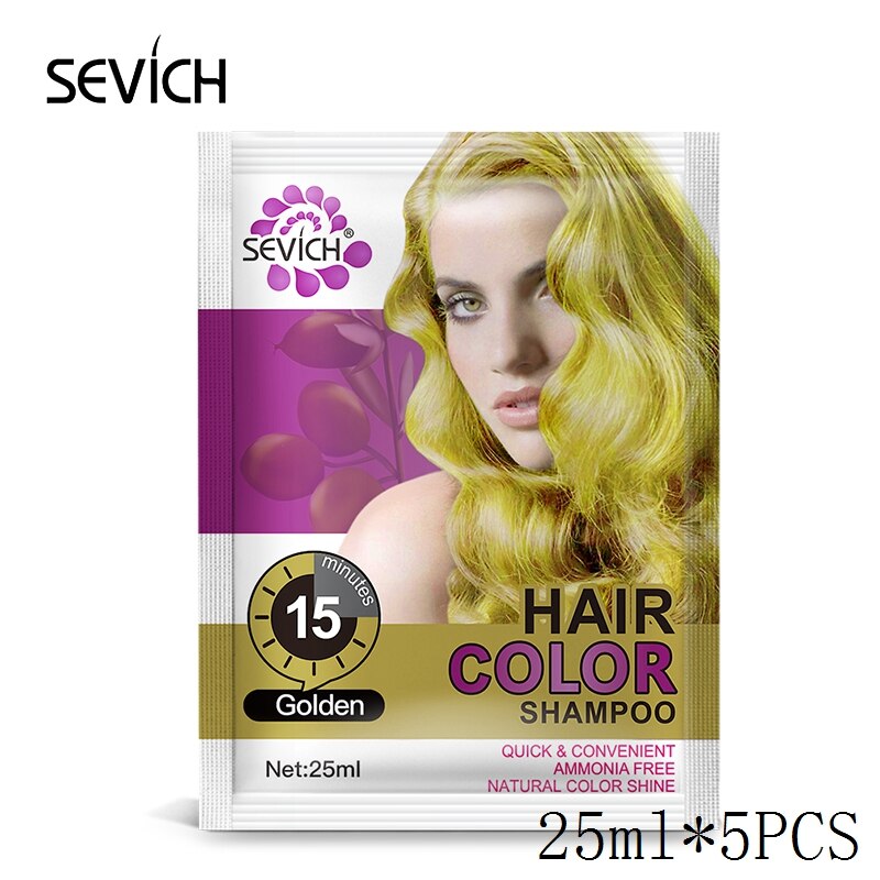 Sevich Herbal 250ml Natural Plant Conditioning Hair dye Black Shampoo Fast Dye White Grey Hair Removal Dye Coloring Black Hair - 200001173 United States / 125ml golden Find Epic Store