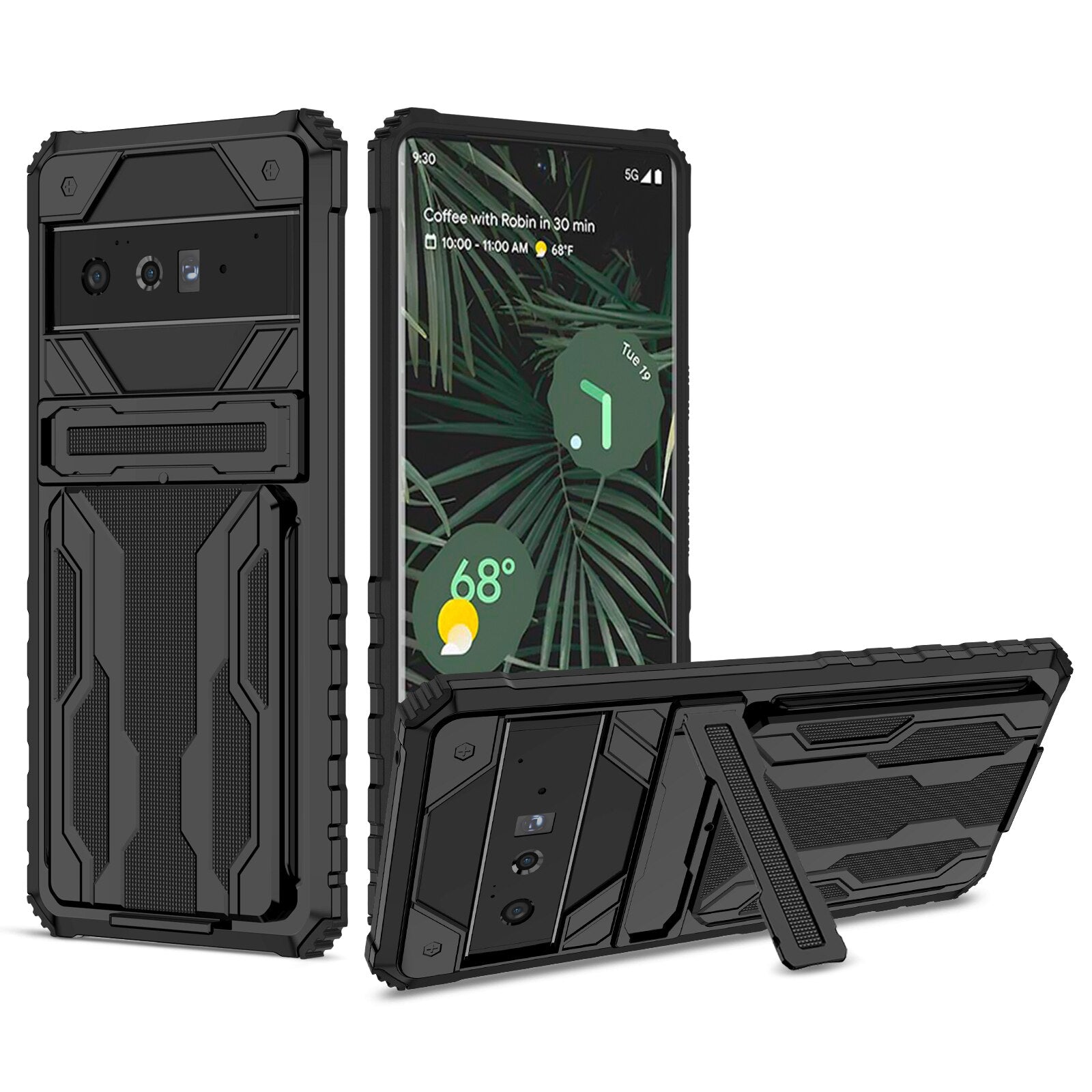 Case for Google Pixel 6 Pro Case Wallet 3-Card Flip Cover Credit Card Holder Slot Back Pocket Dual Layer Protective Hybrid Hard Case - 0 Pixel 6 / black / United States Find Epic Store