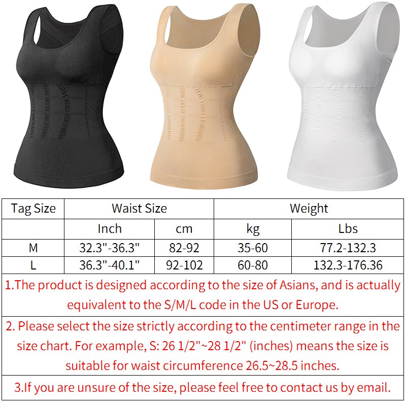 Camisole Body Shaper Women Padded Shapewear Compression Shirt With Pads Waist Trainer Tummy Slimming Tank Tops Seamless Corset - 31205 Find Epic Store